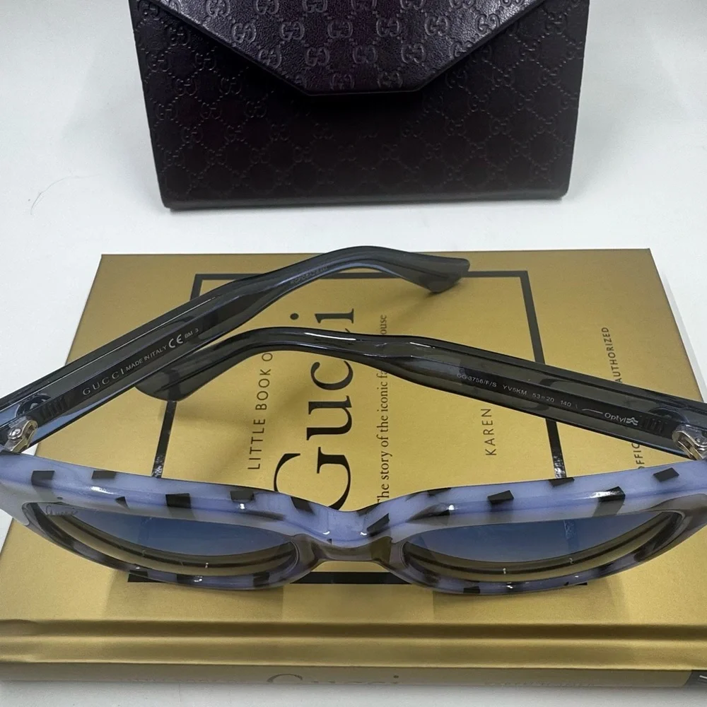 Gucci Black& Blue GUCCI Acetate Sunglasses - Picture 3 of 16